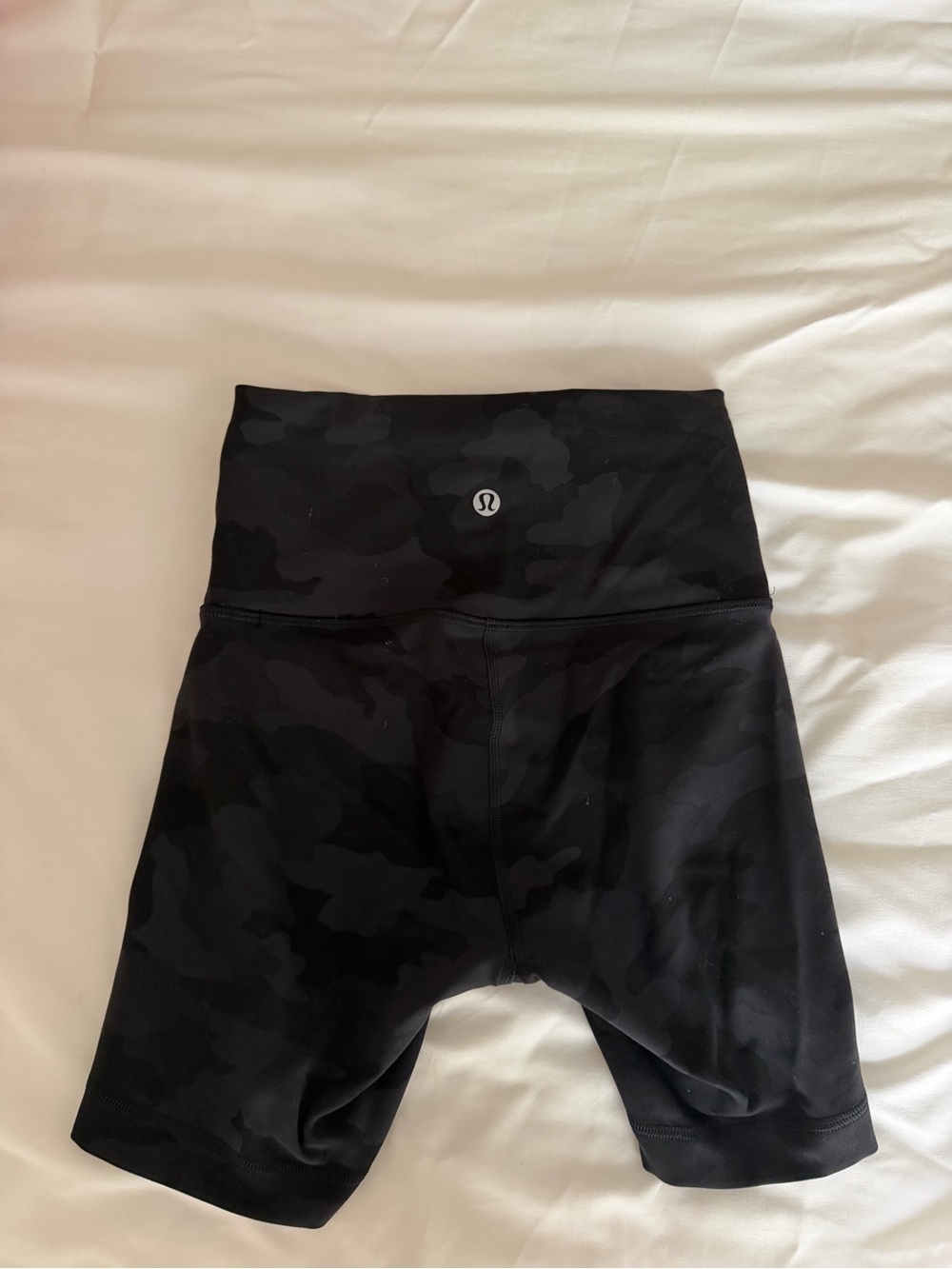 Lululemon Women’s Black Camo High-Rise Bike Shorts